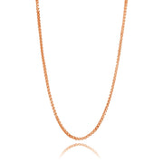 Rose Gold Flashed Sterling Silver 1mm Box Chain Dainty Necklace, 30 Inches