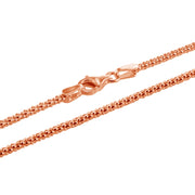 Rose Gold Flashed Sterling Silver 1.5mm Popcorn Chain Necklace, 30 Inches