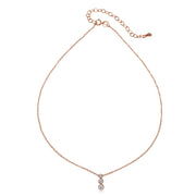 Rose Gold Flashed Sterling Silver Cubic Zirconia Bezel-Set Circles Dainty Choker Necklace