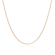Rose Gold Flashed Sterling Silver Italian .75mm Snake Chain Necklace, 16 Inches