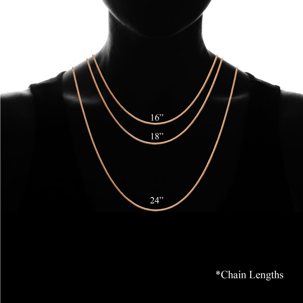 Rose Gold Flashed Sterling Silver Italian .75mm Snake Chain Necklace, 16 Inches-3