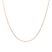 Rose Gold Flashed Sterling Silver Italian .75mm Diamond-Cut Snake Chain Necklace, 24 Inches