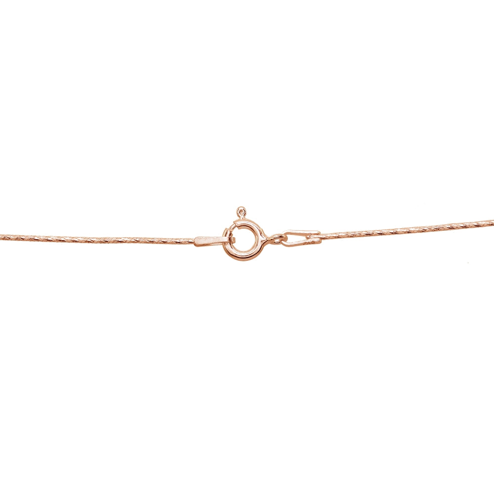 Rose Gold Flashed Sterling Silver Italian .75mm Diamond-Cut Snake Chain Necklace, 24 Inches-2