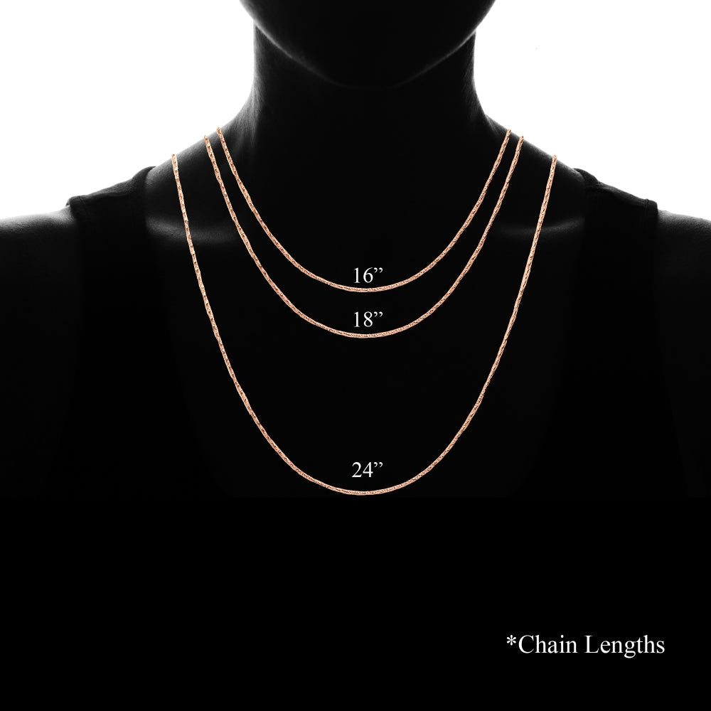 Rose Gold Flashed Sterling Silver Italian .75mm Diamond-Cut Snake Chain Necklace, 24 Inches-3
