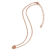 Rose Gold Flashed Sterling Silver Cubic Zirconia Oval Pave Dainty Choker Necklace