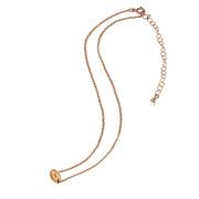Rose Gold Flashed Sterling Silver Polished Oval Bead Dainty Slide Necklace