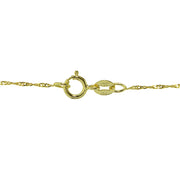 14K Yellow Gold .9mm Singapore Italian Chain Necklace, 16 Inches