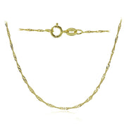 14K Yellow Gold .9mm Singapore Italian Chain Necklace, 24 Inches