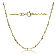 14K Yellow Gold 1.3 Rock Rope Italian Chain Anklet, 16 Inches