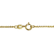 14K Yellow Gold 1.3 Rock Rope Italian Chain Anklet, 18 Inches