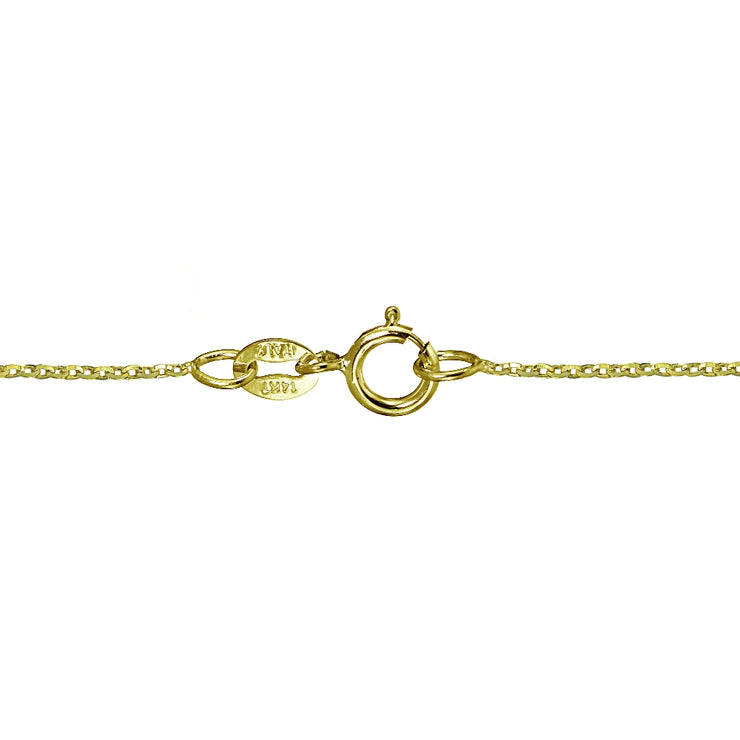 14K Yellow Gold 1.4 Diamond-Cut Cable Italian Chain Necklace, 16 Inches