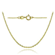 14K Yellow Gold 1.4 Diamond-Cut Cable Italian Chain Necklace, 24 Inches