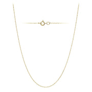 14k Yellow Gold .7mm Rope Chain Necklace, 16 Inches