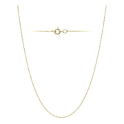 14k Yellow Gold .7mm Rope Chain Necklace, 18 Inches