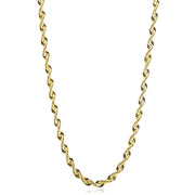 14K Yellow Gold 4mm Twist Hollow Rope Chain Necklace for Men and Women, 18 Inches