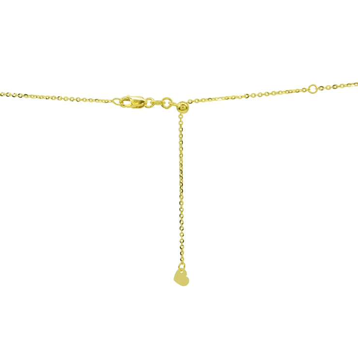 14K Yellow Gold Italian Chain Hammered Mariner Three-Layer Dainty Choker Necklace