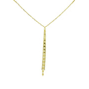 14K Yellow Gold Italian Chain Tassel Dainty Lariat Y-Necklace