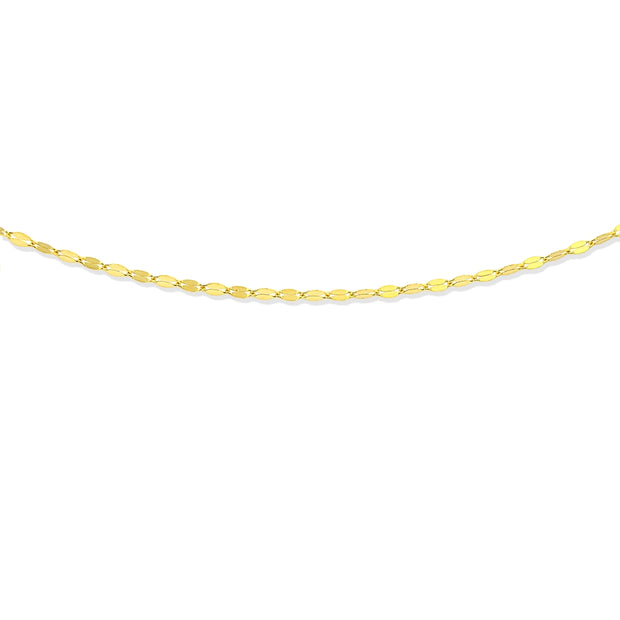 14K Gold Chain Mariner Italian Choker Necklace
