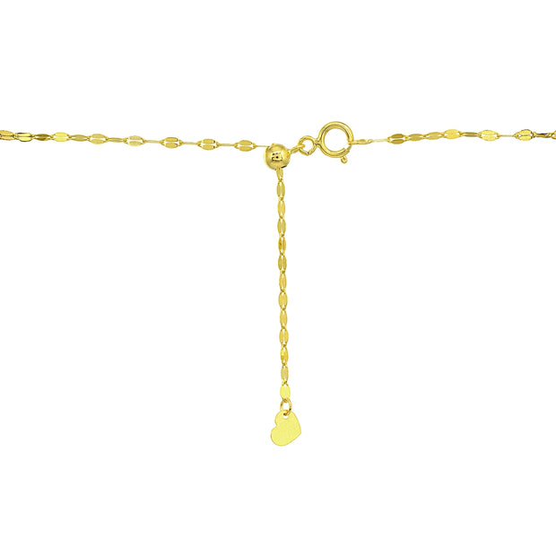 14K Gold Chain Mariner Italian Choker Necklace