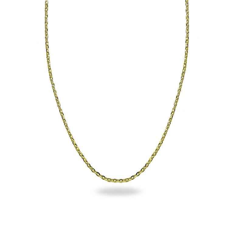 14K Gold Chain Twist Link Italian Choker Necklace