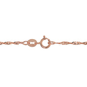 14K Rose Gold 1.4mm Singapore Italian Chain Necklace, 18 Inches