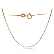 14K Rose Gold .6mm Box Italian Chain Necklace, 20 Inches