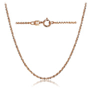 14K Rose Gold 1.3 Rock Rope Italian Chain Anklet, 16 Inches