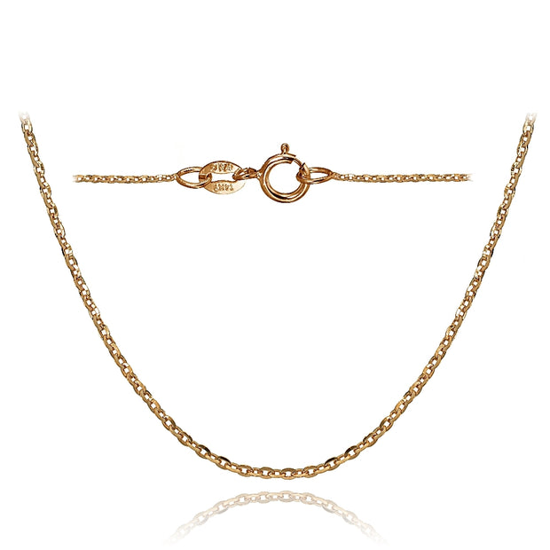 14K Rose Gold 1.4 Diamond-Cut Cable Italian Chain Necklace, 18 Inches