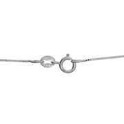 14K White Gold .6mm Box Italian Chain Necklace, 18 Inches