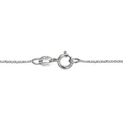 14K White Gold 1.4 Diamond-Cut Cable Italian Chain Necklace, 18 Inches