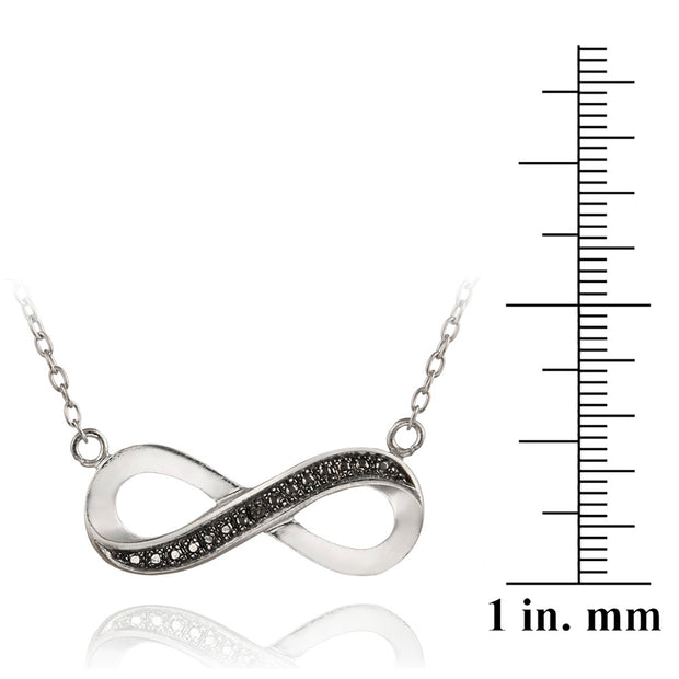 Sterling Silver Black Diamond Accent Infinity Necklace, 18"
