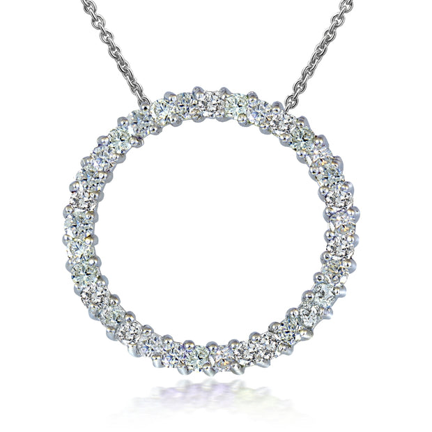 Sterling Silver 1.00ct tdw Diamond Eternity Necklace