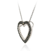 Sterling Silver 2/5ct Champagne Diamond Open Heart Pendant