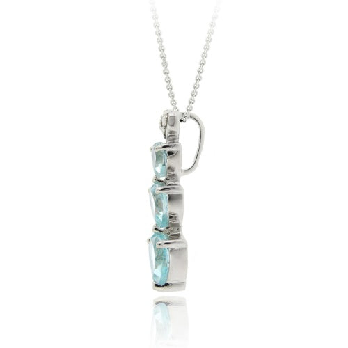 Sterling Silver Blue Topaz & Diamond Accent Heart Journey Pendant-2