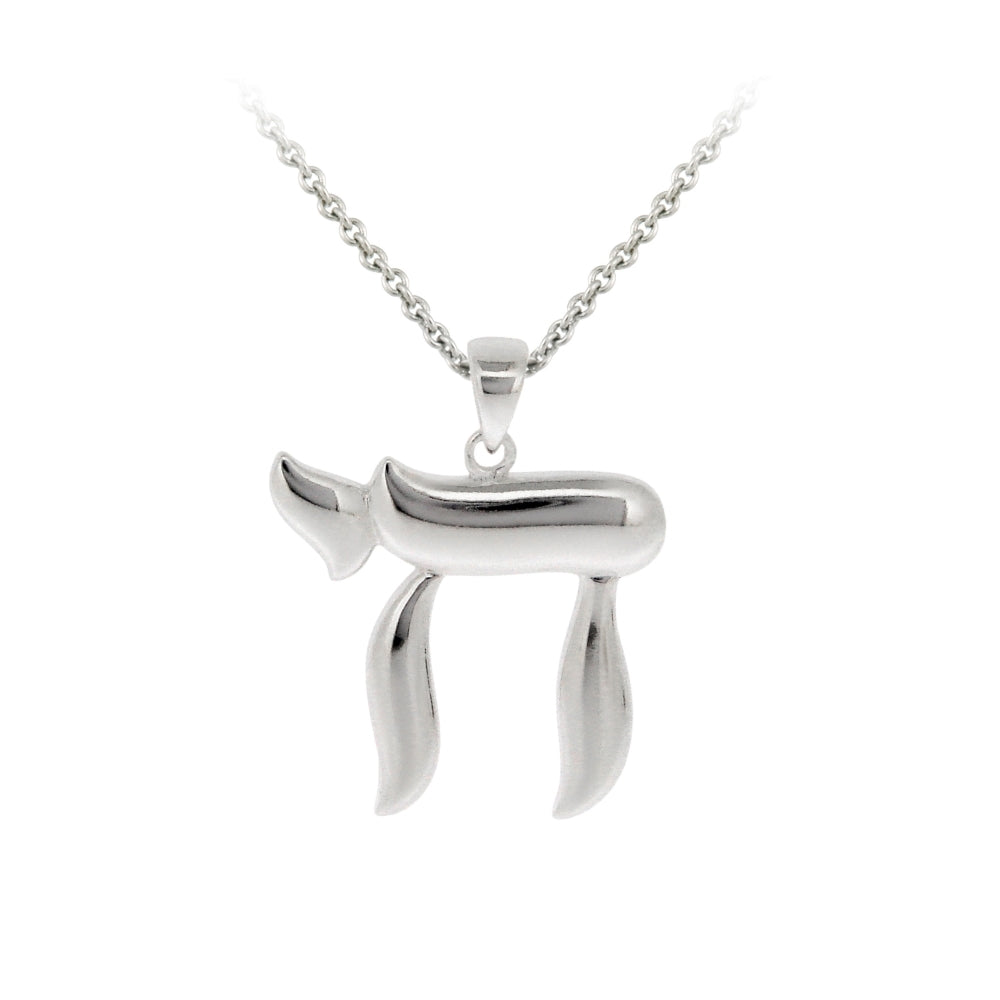 Sterling Silver Polished Chai Life Necklace