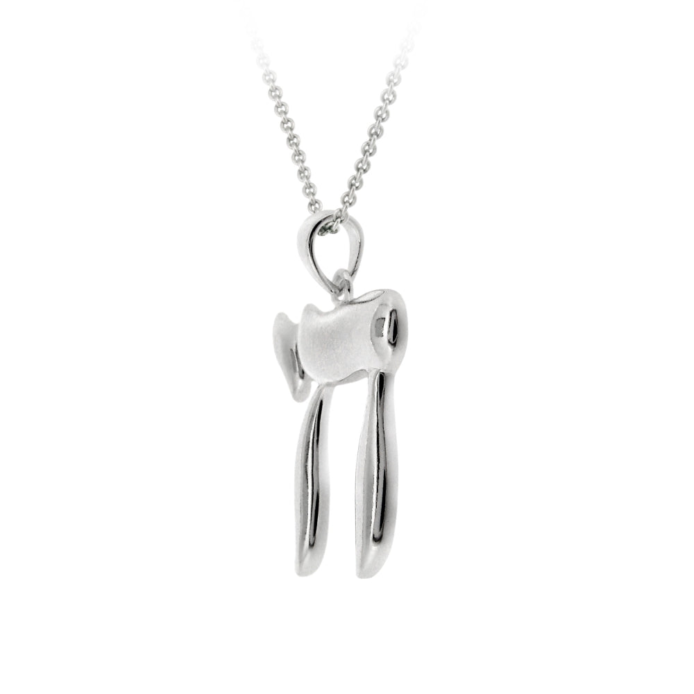 Sterling Silver Polished Chai Life Necklace-2