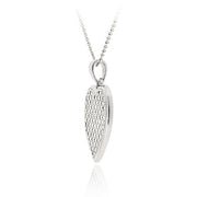 Sterling Silver CZ Micro Pave Heart Pendant