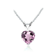 Sterling Silver Created Alexandrite 7mm Heart Solitaire Necklace
