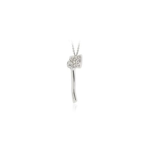 Sterling Silver CZ Axe Pendant-2