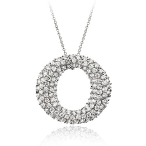 Sterling Silver CZ "O" Pendant