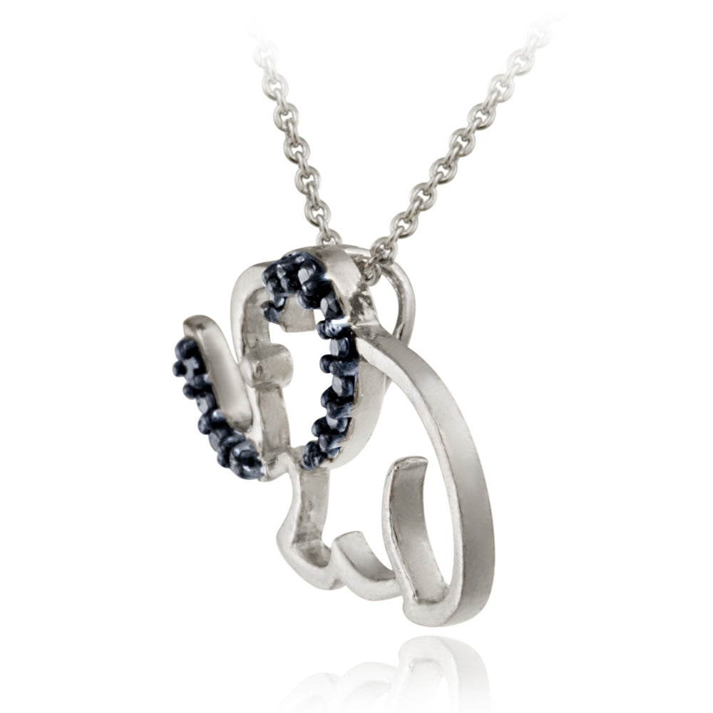 Sterling Silver Blue Diamond Accent Elephant Pendant-2