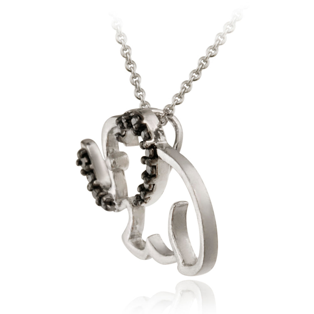 Sterling Silver Black Diamond Accent Elephant Pendant-2