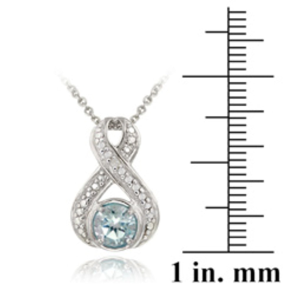 Sterling Silver Blue Topaz & Diamond Accent Twist Pendant-3