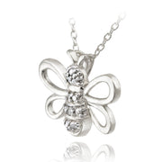 Sterling Silver Diamond Accent Bumble Bee Pendant