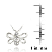 Sterling Silver Diamond Accent Bumble Bee Pendant