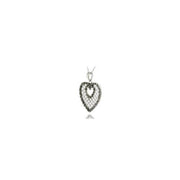 Sterling Silver Marcasite Grid Heart Pendant