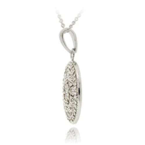 Sterling Silver CZ Filigree Medallion Necklace-3