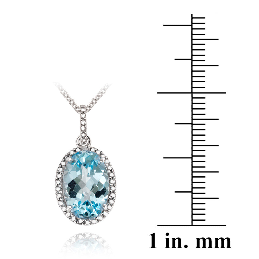 Sterling Silver 4.4ct Blue Topaz & Diamond Accent Oval Necklace-3