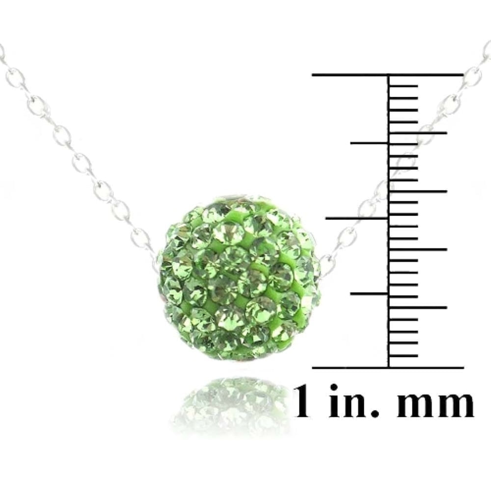 Sterling Silver 10mm Peridot Crystal Fireball Necklace-4