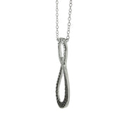 Sterling Silver Black & White Diamond Accent Infinity Necklace